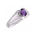 thumbnail image 3 of RYLOS Mens Rings 14K White Gold Classic Design 7X5MM Oval Gemstone & Diamond  Amethyst February Birthstone Ring Size 12, 3 of 7