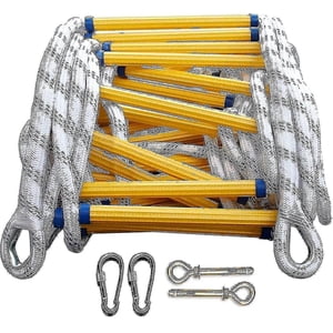 Born Pretty 5m Fire Escape Ladder, Flame Resistant Fire Escape Rope Ladder Safety Escape Ladder Emergency Fire(rui)