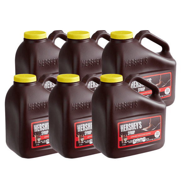 HERSHEY'S Chocolate Syrup 7.5 lb. Bulk Jug – Premium Iconic American Cocoa Barista Café Dessert Topping, High-Volume Foodservice Handle Jug