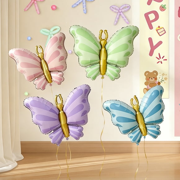Fufafayo 4 Pcs Butterfly Balloons Décorations, Kit d'Arche de Ballons Papillon pour Fête et Festival, Ballons Décoratifs pour Anniversaire, Mariage Ou Petite Douche, Design de Fête Élégant