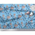 thumbnail image 2 of Soimoi Tissu en Rayonne Feuilles & Roses Imprimé Floral 1 Yard 56 Pouces de Large, 2 of 3