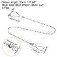 thumbnail image 2 of Unique Bargains 11.81' Toilet Handle Lever Flush Replacement Stainless Steel Ball Flappers Chain 6 Pack, 2 of 6