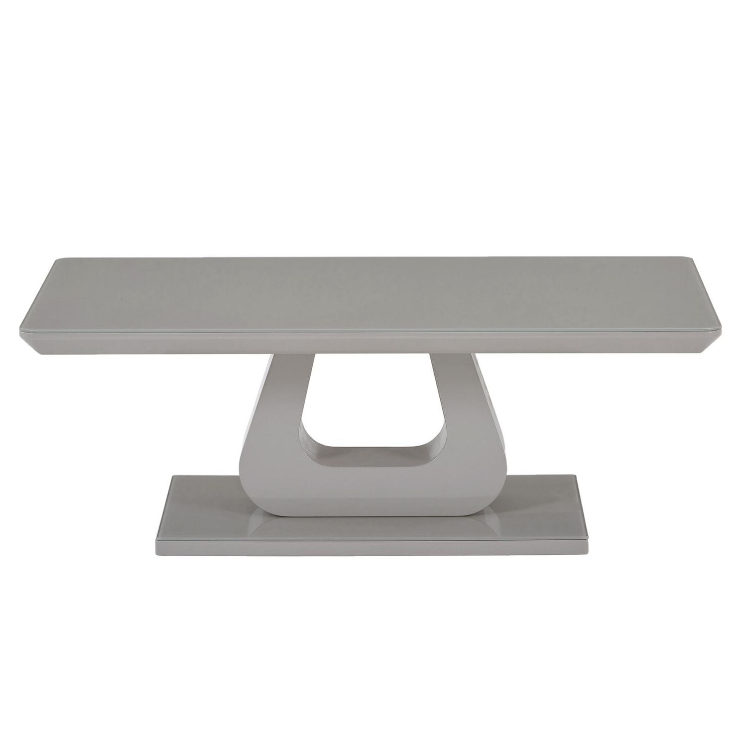 Contemporaine MDF et Verre Table de Base Rectanuglaire - Gris Chaud