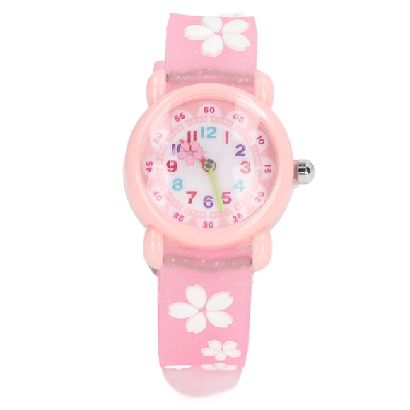 Girls' Wrist Watches, Waterproof Safe Easy To Read Cute Educational Girls' Toy For Over 3 Years Old Pink