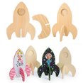 thumbnail image 4 of 6PCS Picture Frame Wooden DIY Rocket Shape Unfinished Craft Frame Photo Frame, 4 of 10