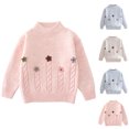 thumbnail image 1 of Tranfacy Chandails en Tricot pour Filles Tendance 3-12 Ans Chandail à Fleurs Manches Longues Col Rond Hauts en Tricot Mode Décontractée, 1 of 3