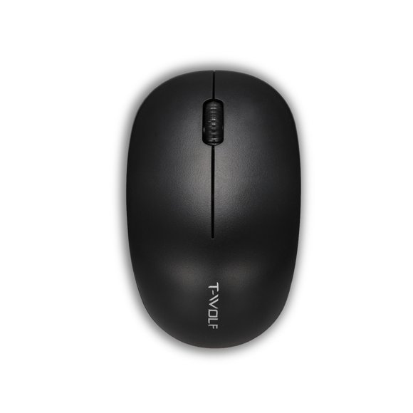 T-WOLF T-WOLF Q4 Compact 2.4G Wireless Mouse with 3 Buttons, 1000DPI Ergonomic Design for Laptop, Desktop, and Gaming, Black