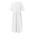 thumbnail image 5 of HXWCHs Robe Nuisette pour Femme en Mélange de Lin, Robe Décontractée à Manches Courtes avec Poches Latérales, Blanc TTTTG, 5 of 5