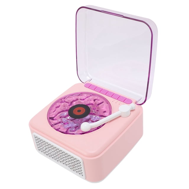 Wireless Speaker, Small Record Player Night Light USB Rechargeable Desktop Wave Speaker for Bedroom Party