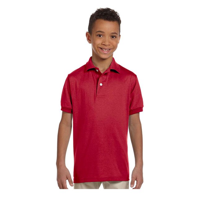 Jerzees Polo Sans Étiquette Résistant aux Taches pour Grand Garçon, Style 437Y