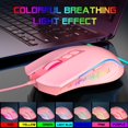 thumbnail image 4 of Souris de Jeu Filaire, Souris de Jeu pour Ordinateur PC Rétroéclairée RVB, Souris Ergonomique avec 7 Boutons, 4 Ppp Réglables jusqu'à 3200, Souris Optique USB pour Windows 7/8/10/XP, Vista, Linux, Mac OS, Rose/noir, 4 of 9