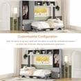 thumbnail image 3 of Lit Escamotable de Format Grand avec Armoire de Rangement Murale, Penderie et Tiroirs et Tablette Supérieure Intégrée, Lit Escamotable Dissimulé dans une Garde-Robe, Conception Gain de Place, Gris, 3 of 9