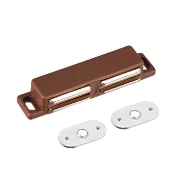 Unique Bargains Double Magnetic Catch Latch In Closures PP Brown for Cabinet Door Shutter