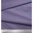 thumbnail image 3 of Soimoi Tissu en Poly Georgette Violet Imprimé Étoile Rouge et Bleu au Mètre 42 Pouces de Large, 3 of 3