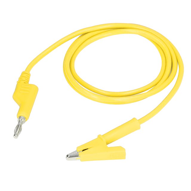 Banana Plug Test Leads, Electrical Portable Test Flexible Brass Cable Injection Molding Silicone Sheath For Car Battery Yellow