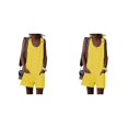 thumbnail image 4 of serony Combinaison d'Été Sans Manches à Col Rond pour Femme, Décontractée, Couleur Unie, Poches avant, Jaune S Jaune m 2Set, 4 of 6