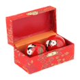 thumbnail image 4 of 2 x Balles de Santé Chinoises avec Boîte de Rangement Portable Entraînement Physique Relaxation Panda Rouge, 4 of 9