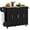 Black, variant on HOMCOM Kitchen Island on Wheels, Kitchen Cart with Solid Wood Top, Grey
