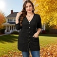 thumbnail image 3 of AviBest Plus Size Cardigans for Women Lightweight Long Sleeve Open Front Button Up Fall Thin Cardigans with Pockets, 1XL-5XL, 3 of 6