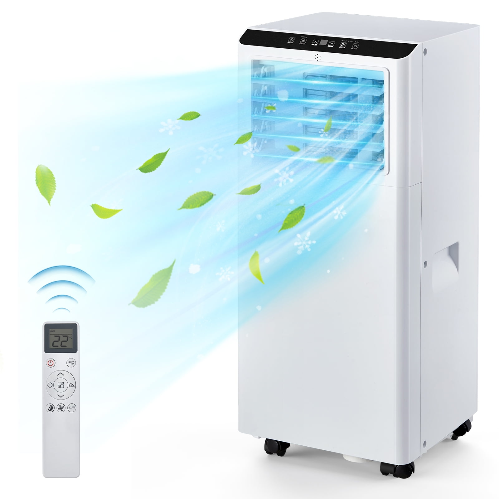 COZONY Portable Air Conditioner, 8000 BTU 3-in-1 Portable AC W/ Dehumidifier, 24H Timer,Window Exhaust Kit, Remote Control, Cools up to 250-350 Sq.Ft for Home, Office