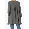 thumbnail image 2 of Tunique Ample à Manches 3/4 en Coton Gaze Froissée pour Femmes Grande Taille, 2 of 7