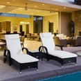 thumbnail image 2 of Outsunny Wicker Patio Lounger Set with Padded Cushions, Black/Cream, 2 of 10