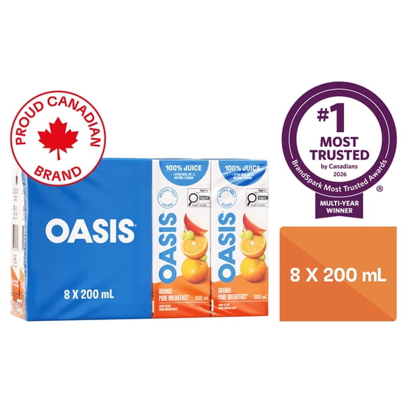 Oasis Jus d’orange pur déjeuner 8 x 200 ml