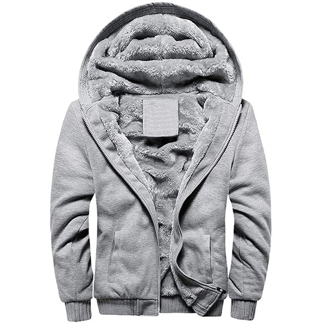 Mens Jacket Winter Mens Fashion Autumn And Winter Loose Casual Solid Color Jacket