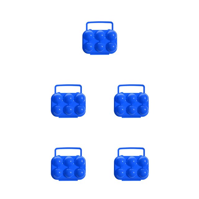 QualitChoice Portable Carrier Egg Tray Storage Box Holder Camping 6/12 Eggs Container blue 6grid 5Set