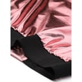 thumbnail image 5 of INSPIRE CHIC Blouson Bomber à Fermeture à Glissière Léger Métallique à Col Montant Holographique pour Femme Roses TP, 5 of 5