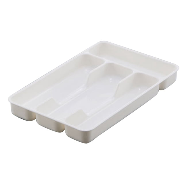 Small Cutlery Tray Kitchen Spoon forks Cutlery Separation Finishing Rack 4 Compartments Utensil Storage Box Drawer Organizer 6.9*10.6inch