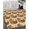 thumbnail image 3 of Ahgly Tapis d'Intérieur Lavable en Machine Carré Transitionnel Bisque Foncé Marron, 4 Pieds Carré, 3 of 7