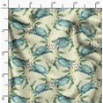 thumbnail image 2 of Soimoi Yellow Poly Georgette Fabric Crabs Ocean Printed Fabric 1 Yard 42 Inch Wide, 2 of 6