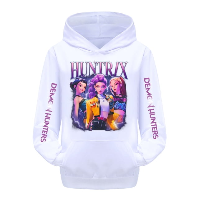 DemonHunters by kpopsingers Ragazze Filles à Imprimé Graphique Chandail à Capuchon Confortable Tenue Décontractée et Activités de Plein Air Chandail Molletonné Doux et Douillet