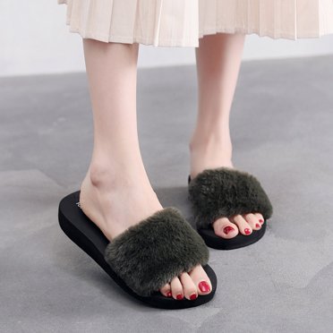RKSTN Womens Slippers Winter Leisure Plush Warm Non-slip Household Slippers Single Shoes,Slippers for Women Indoor Outdoor