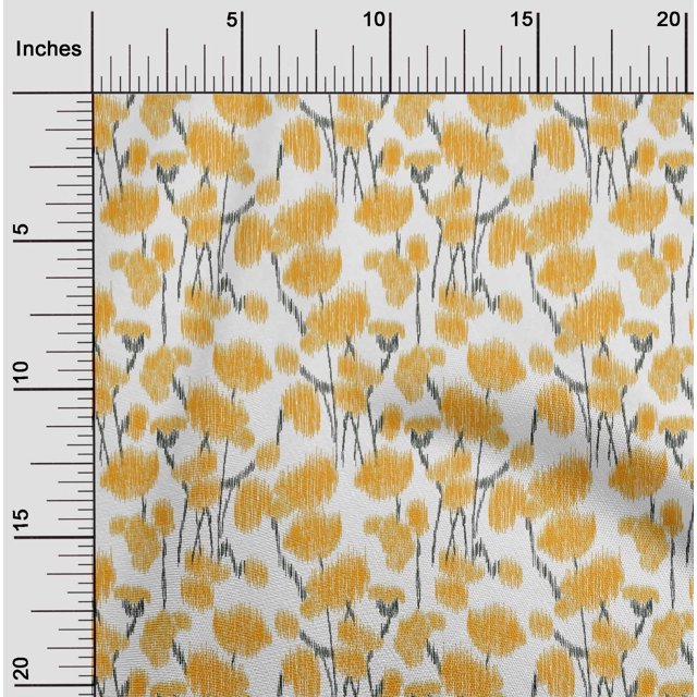 oneOone Georgette Viscose Fabric Floral Ikat Print Fabric By Yard 42 Inch Wide
