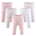 thumbnail image 1 of The Peanutshell Pantalons pour Bébé Fille, Lot de 5, Rose Blanc, Étoiles Florales, 1 of 8