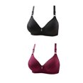 thumbnail image 1 of Penkiiy Lot de 2 Soutiens-Gorge T-Shirt Convertibles Sans Armatures et Sans Coutures à Couvrance Totale pour Femmes avec Évacuation de l'Humidité 46 Rouge, 1 of 1