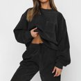 thumbnail image 4 of RKSTN Ensemble 2 Pcs pour Femmes Mode Automne Couleur Unie Pull avec Poches Survêtements Col Rond Hauts de Sport et Pantalons Longs, 4 of 8