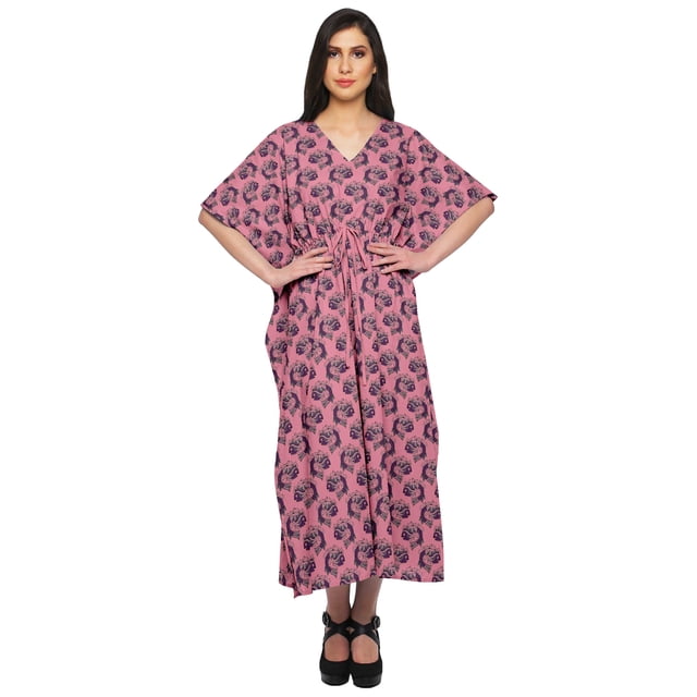 Moomaya Kaftan pour Femmes, Tenue d'Intérieur de Vacances, Robe Maxi, Robe Africaine pour Femmes - XS-M