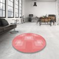 thumbnail image 4 of Ahgly Company Tapis d'Intérieur Ronds Transitionnels Pastel Rose Lavables à la Machine, 3 Pieds Rond, 4 of 7
