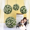 thumbnail image 4 of White Flower Ball Outer Diameter 30Cm R Plastic (2Pc Half Flower Ball), 4 of 8
