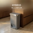 thumbnail image 3 of Simplehuman 50 Liter / 13 Gallon Plastic Rectangular Kitchen Trash Can with Liner Pocket, Grey, 3 of 8