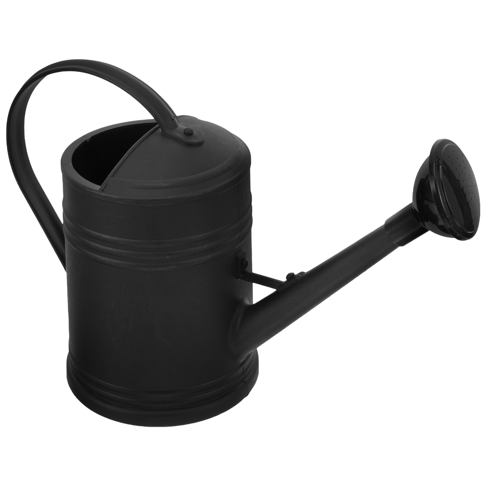 FESTFENDS Outdoor Plant Watering Can Black Plastic with Comfortable Handle and Large Capacity