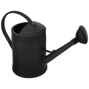 FESTFENDS Outdoor Plant Watering Can Black Plastic with Comfortable Handle and Large Capacity