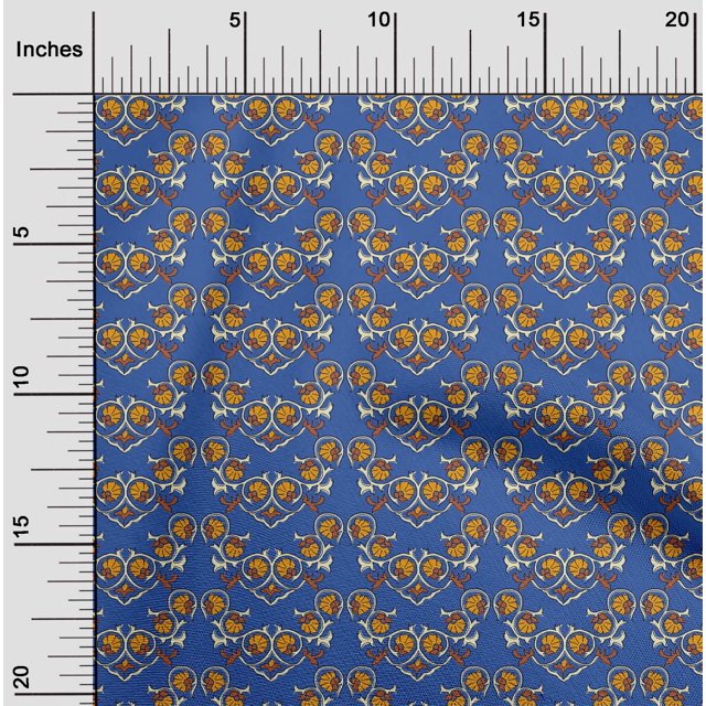oneOone Polyester Lycra Fabric Floral Block Print Fabric By The Yard 56 Inch Wide