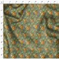 thumbnail image 4 of Soimoi Brown polyester Crepe Fabric Triangle & Pine Fruits Printed Craft Fabric by the Yard 42 Inch Wide, 4 of 5