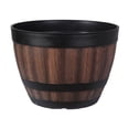 thumbnail image 1 of Clearance!!Plant Pot Large Capacity Creative Shape Plastic Imitation Wine Barrel Shape Planter Flower Container For Home, 1 of 6