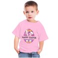 thumbnail image 4 of EGNMCR Blouses & Chemises à Manches Courtes Col Rond pour Tout-Petits Garçons Filles Mode Imprimé Ufs de Lapin de Pâques, 4 of 4