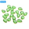 thumbnail image 3 of Unique Bargains 20Pack Teardrop Sew on Rhinestone - 14x10mm Glass Teardrop Crystal Rhinestones in Gold Prong Setting (Grass Green), 3 of 7
